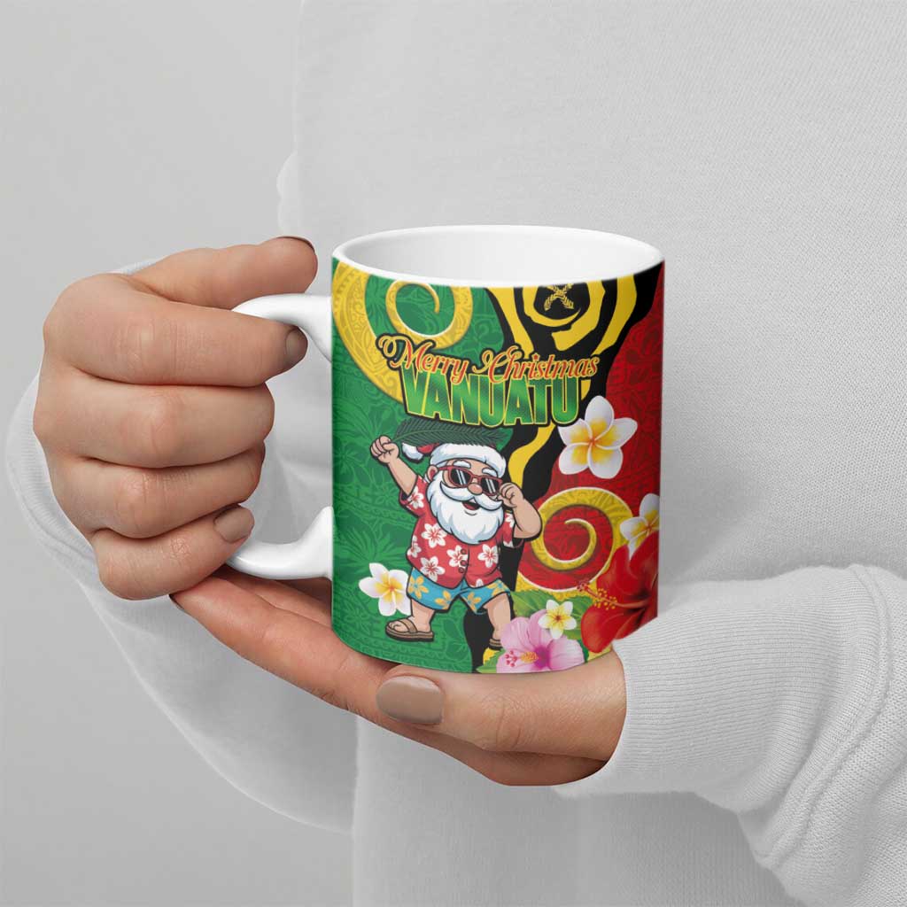 Vanuatu Christmas Ceramic Mug Funny Santa with Namele and Boar Tusk Tribal LT03 - Polynesian Pride
