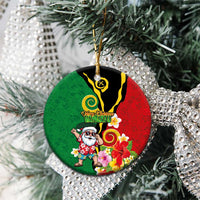 Vanuatu Christmas Ceramic Ornament Funny Santa with Namele and Boar Tusk Tribal LT03 - Polynesian Pride