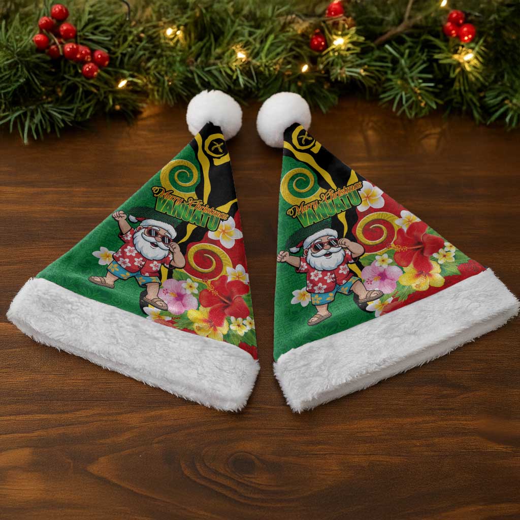 Vanuatu Christmas Santa Hat Funny Santa with Namele and Boar Tusk Tribal - Polynesian Pride
