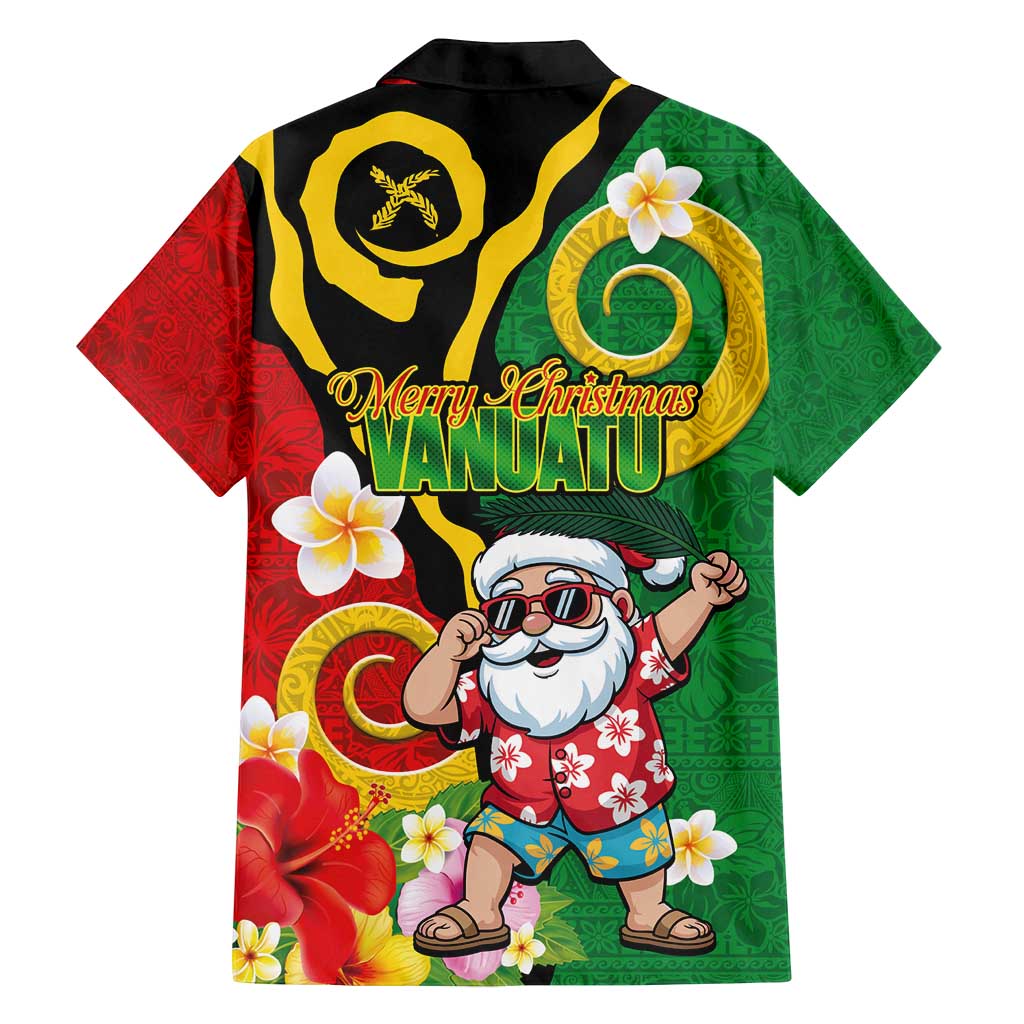 Vanuatu Christmas Family Matching Off Shoulder Short Dress and Hawaiian Shirt Funny Santa with Namele and Boar Tusk Tribal - Polynesian Pride
