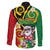 Vanuatu Christmas Family Matching Off Shoulder Short Dress and Hawaiian Shirt Funny Santa with Namele and Boar Tusk Tribal - Polynesian Pride
