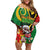 Vanuatu Christmas Family Matching Off Shoulder Short Dress and Hawaiian Shirt Funny Santa with Namele and Boar Tusk Tribal - Polynesian Pride