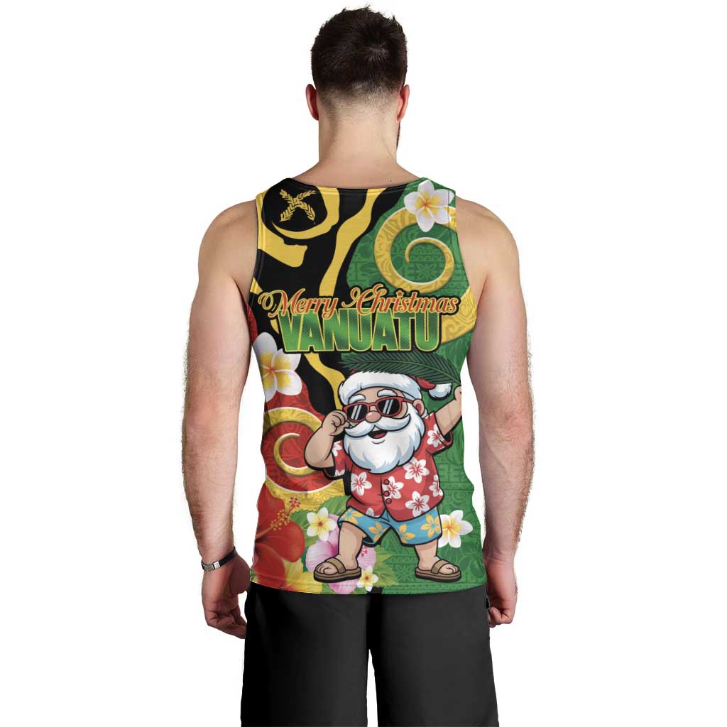 Vanuatu Christmas Men Tank Top Funny Santa with Namele and Boar Tusk Tribal LT03 - Polynesian Pride