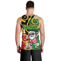Vanuatu Christmas Men Tank Top Funny Santa with Namele and Boar Tusk Tribal LT03 - Polynesian Pride