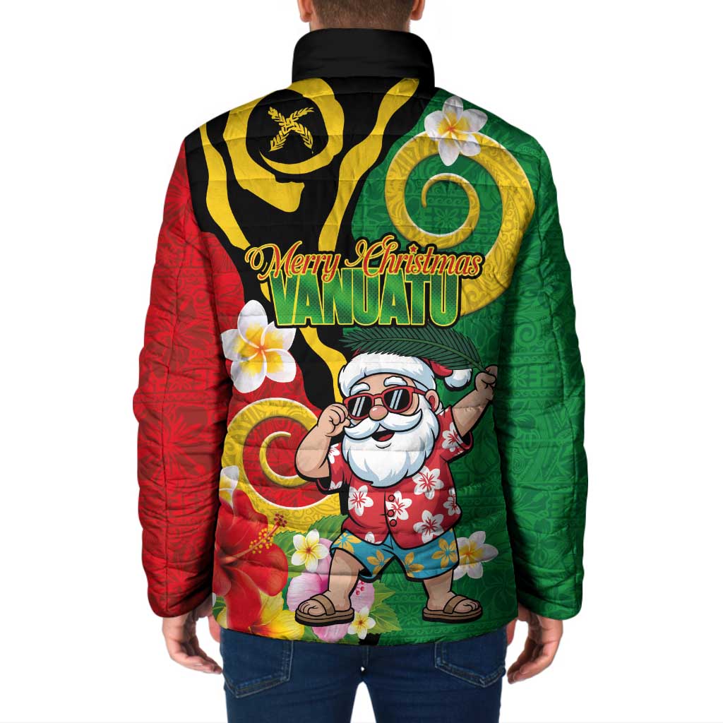 Vanuatu Christmas Padded Jacket Funny Santa with Namele and Boar Tusk Tribal LT03 - Polynesian Pride