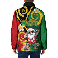 Vanuatu Christmas Padded Jacket Funny Santa with Namele and Boar Tusk Tribal LT03 - Polynesian Pride