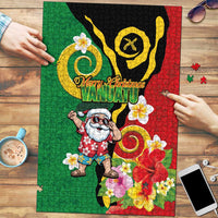 Vanuatu Christmas Puzzle Funny Santa with Namele and Boar Tusk Tribal LT03 Green - Polynesian Pride