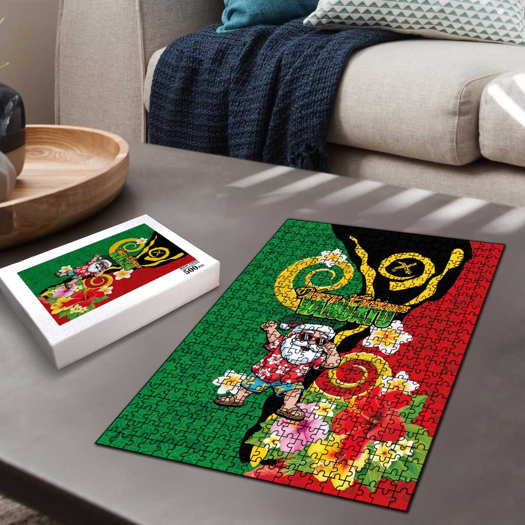 Vanuatu Christmas Puzzle Funny Santa with Namele and Boar Tusk Tribal LT03 - Polynesian Pride