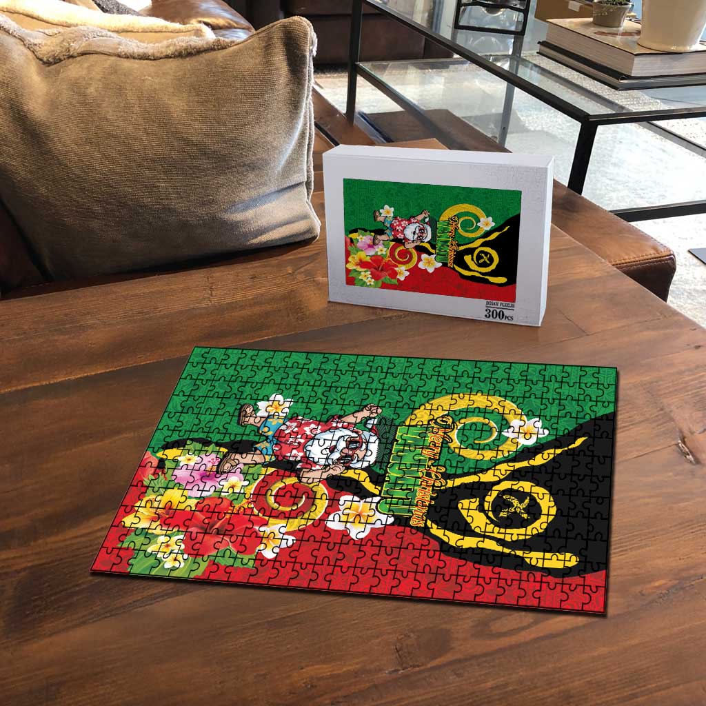 Vanuatu Christmas Puzzle Funny Santa with Namele and Boar Tusk Tribal LT03 - Polynesian Pride
