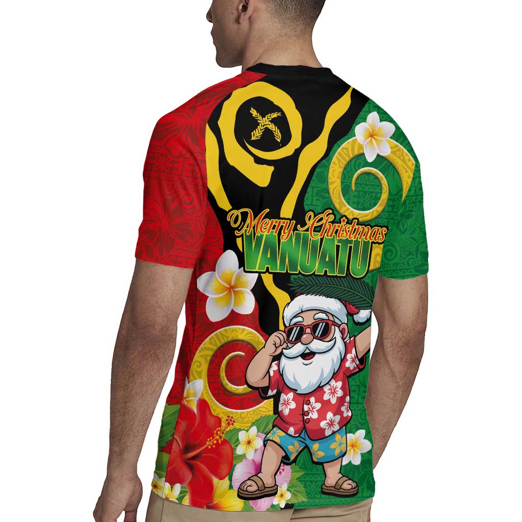 Vanuatu Christmas Rugby Jersey Funny Santa with Namele and Boar Tusk Tribal LT03 - Polynesian Pride