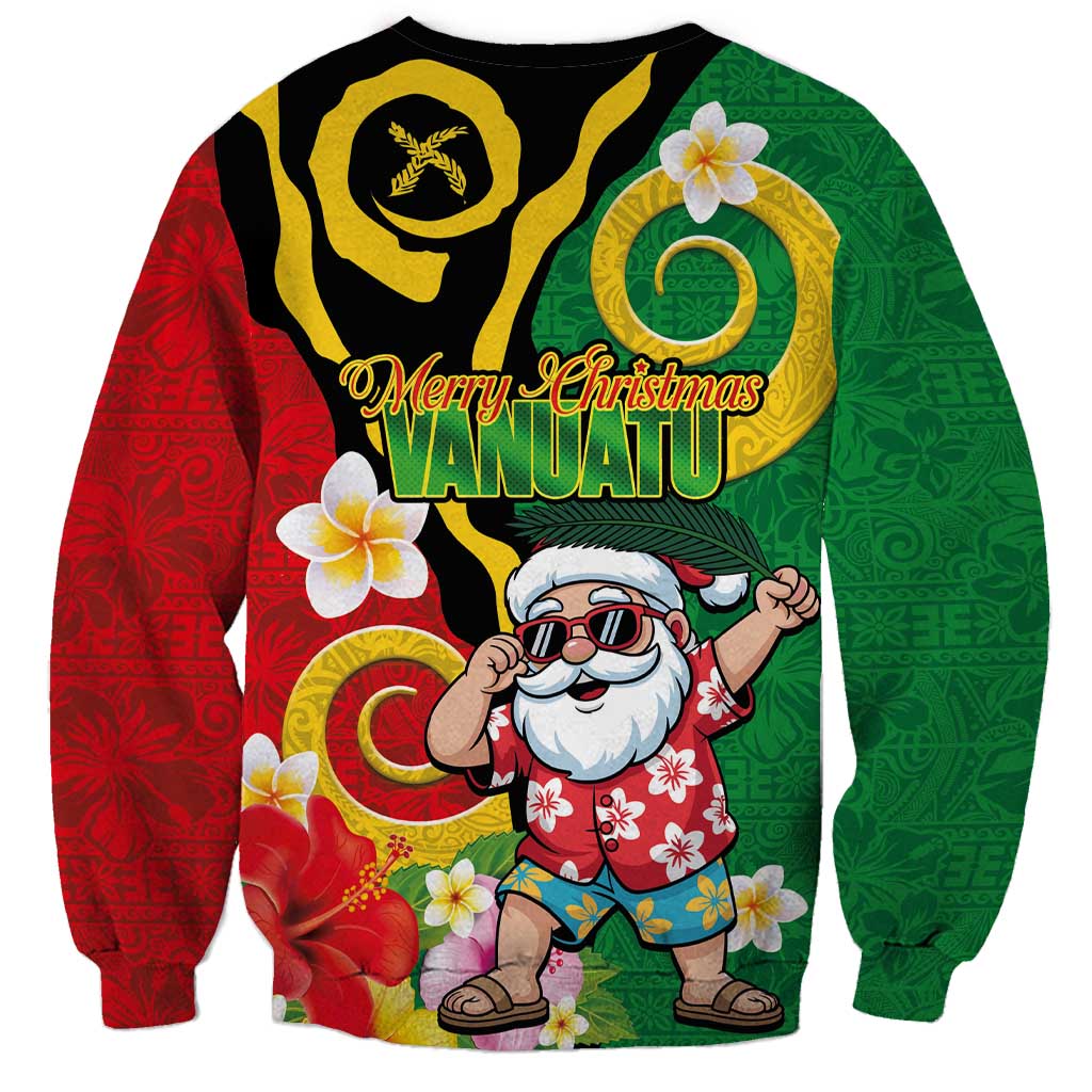 Vanuatu Christmas Sweatshirt Funny Santa with Namele and Boar Tusk Tribal LT03 - Polynesian Pride