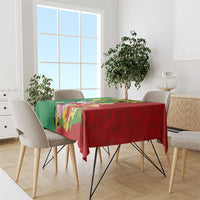 Vanuatu Christmas Tablecloth Funny Santa with Namele and Boar Tusk Tribal LT03 - Polynesian Pride