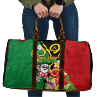 Vanuatu Christmas Travel Bag Funny Santa with Namele and Boar Tusk Tribal - Polynesian Pride