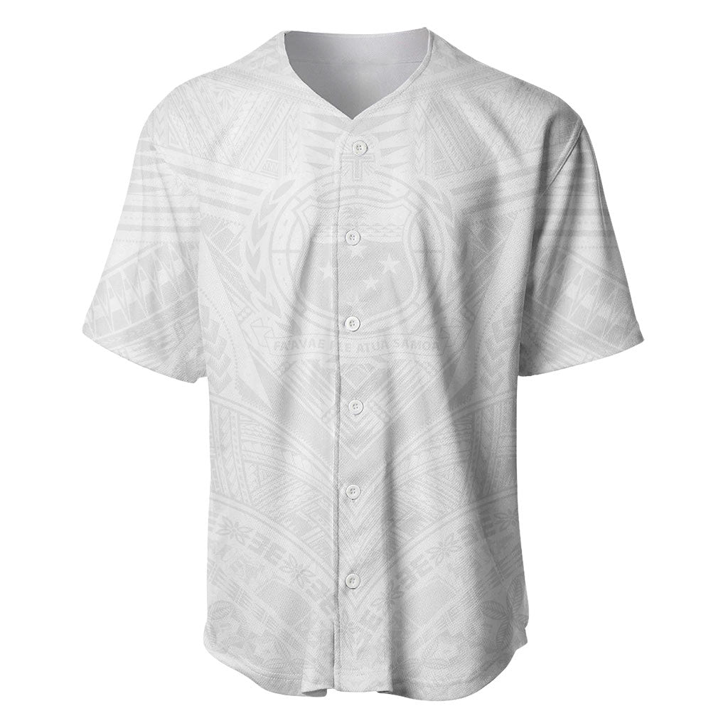 Samoan Lotu a Tamaiti Baseball Jersey Coat of Arms and Polynesian Pattern