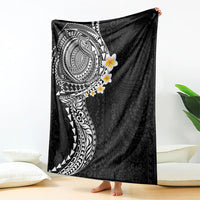 Hawaiian Tribal Tattoo and Plumeria Blanket Polynesian Pattern Black Color LT03 - Polynesian Pride