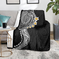 Hawaiian Tribal Tattoo and Plumeria Blanket Polynesian Pattern Black Color LT03 - Polynesian Pride