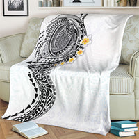 Hawaiian Tribal Tattoo and Plumeria Blanket Polynesian Pattern White Color LT03 - Polynesian Pride