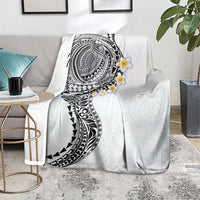 Hawaiian Tribal Tattoo and Plumeria Blanket Polynesian Pattern White Color LT03 - Polynesian Pride