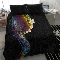 Hawaiian Tribal Tattoo and Plumeria Bedding Set Polynesian Pattern Rainbow LT03 - Polynesian Pride