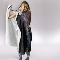 Hawaiian Tribal Tattoo and Plumeria Hooded Blanket Polynesian Pattern Rainbow LT03 - Polynesian Pride
