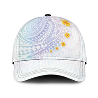 Hawaiian Tribal Tattoo and Plumeria Classic Cap Polynesian Pattern Sweet LT03 Universal Fit White - Polynesian Pride