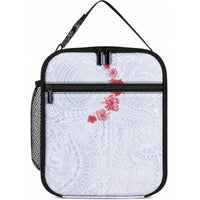 Hawaiian Tribal Tattoo and Hibiscus Lunch Bag Polynesian Pattern Airy White Blue Cloud LT03 10.2 × 8.3 × 4.3 inch White - Polynesian Pride