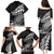 New Zealand Rugby Family Matching Puletasi Dress and Hawaiian Shirt Maori Warrior Rugby Silver Fern Tribal Pattern LT03 - Polynesian Pride