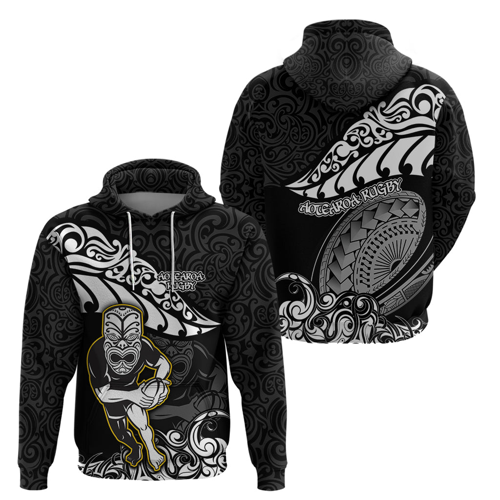 New Zealand Rugby Hoodie Maori Warrior Rugby Silver Fern Tribal Pattern LT03 - Polynesian Pride
