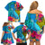 polynesian-family-matching-off-shoulder-short-dress-and-hawaiian-shirt-the-turtle-jung-flower-with-maori-pattern-ethnic-style