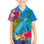 Polynesian Family Matching Puletasi Dress and Hawaiian Shirt The Turtle Jung Flower with Maori Pattern Ethnic Style LT03 Son's Shirt Blue - Polynesian Pride