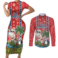 hawaii-christmas-couples-matching-short-sleeve-bodycon-dress-and-long-sleeve-button-shirts-the-santa-surfing-hawaii-xmas-style