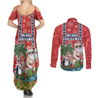hawaii-christmas-couples-matching-summer-maxi-dress-and-long-sleeve-button-shirts-the-santa-surfing-hawaii-xmas-style