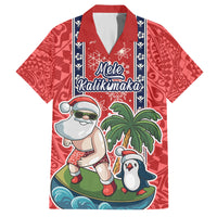 hawaii-christmas-family-matching-long-sleeve-bodycon-dress-and-hawaiian-shirt-the-santa-surfing-hawaii-xmas-style