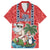 Hawaii Christmas Family Matching Puletasi Dress and Hawaiian Shirt The Santa Surfing Hawaii Xmas Style LT03 Dad's Shirt - Short Sleeve Red - Polynesian Pride