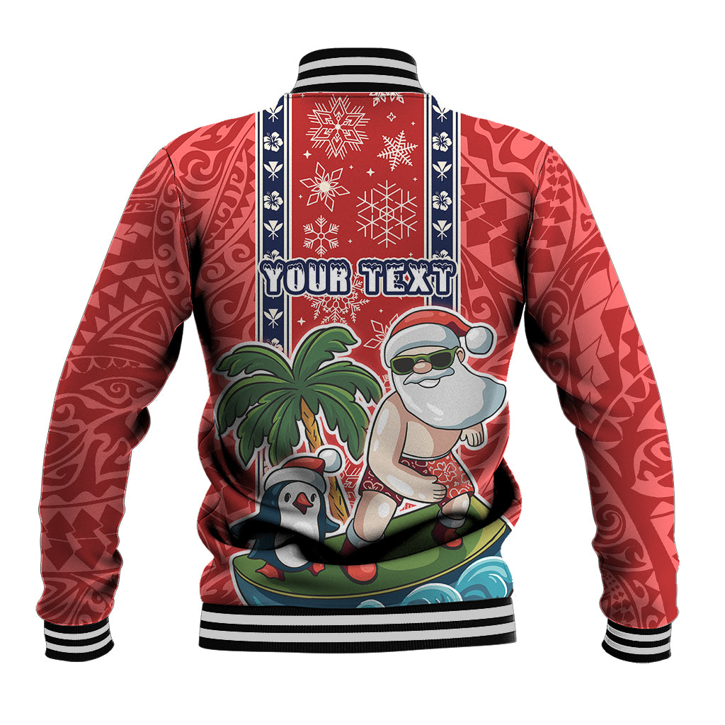 Custom Hawaii Christmas Baseball Jacket The Santa Surfing Hawaii Xmas Style LT03 - Polynesian Pride