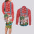 Custom Hawaii Christmas Couples Matching Long Sleeve Bodycon Dress and Long Sleeve Button Shirts The Santa Surfing Hawaii Xmas Style LT03 - Polynesian Pride