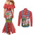 Custom Hawaii Christmas Couples Matching Mermaid Dress and Long Sleeve Button Shirts The Santa Surfing Hawaii Xmas Style LT03 - Polynesian Pride