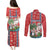 Custom Hawaii Christmas Couples Matching Puletasi Dress and Long Sleeve Button Shirts The Santa Surfing Hawaii Xmas Style LT03 - Polynesian Pride