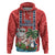 Custom Hawaii Christmas Hoodie The Santa Surfing Hawaii Xmas Style LT03 Pullover Hoodie Red - Polynesian Pride