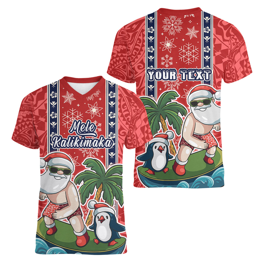 custom-hawaii-christmas-women-v-neck-t-shirt-the-santa-surfing-hawaii-xmas-style