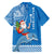 Hawaii Mele Kalikimaka Family Matching Puletasi Dress and Hawaiian Shirt Santa Riding The DolPhin Mix Kakau Pattern Blue Style LT03 - Polynesian Pride