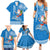 Hawaii Mele Kalikimaka Family Matching Summer Maxi Dress and Hawaiian Shirt Santa Riding The DolPhin Mix Kakau Pattern Blue Style LT03 - Polynesian Pride