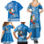 Hawaii Mele Kalikimaka Family Matching Summer Maxi Dress and Hawaiian Shirt Santa Riding The DolPhin Mix Kakau Pattern Blue Style LT03 - Polynesian Pride