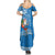 Hawaii Mele Kalikimaka Family Matching Summer Maxi Dress and Hawaiian Shirt Santa Riding The DolPhin Mix Kakau Pattern Blue Style LT03 - Polynesian Pride