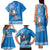 Hawaii Mele Kalikimaka Family Matching Tank Maxi Dress and Hawaiian Shirt Santa Riding The DolPhin Mix Kakau Pattern Blue Style LT03 - Polynesian Pride