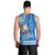 Hawaii Mele Kalikimaka Men Tank Top Santa Riding The DolPhin Mix Kakau Pattern Blue Style LT03 - Polynesian Pride