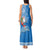 Hawaii Mele Kalikimaka Tank Maxi Dress Santa Riding The DolPhin Mix Kakau Pattern Blue Style LT03 - Polynesian Pride