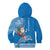 Custom Hawaii Mele Kalikimaka Kid Hoodie Santa Riding The DolPhin Mix Kakau Pattern Blue Style LT03 - Polynesian Pride