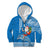 Custom Hawaii Mele Kalikimaka Kid Hoodie Santa Riding The DolPhin Mix Kakau Pattern Blue Style LT03 - Polynesian Pride