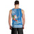 Custom Hawaii Mele Kalikimaka Men Tank Top Santa Riding The DolPhin Mix Kakau Pattern Blue Style LT03 - Polynesian Pride